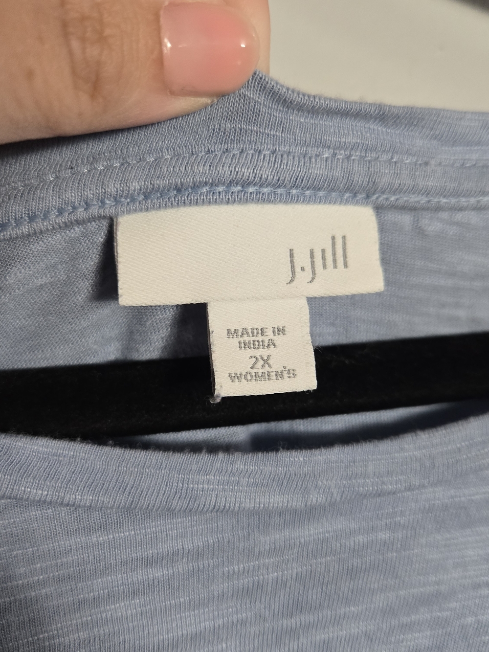 J. Jill Weend Periwinkle Blue Cotton Modal Slub Knit 3/4 Sleeve Top Size 2X - Picture 5 of 6